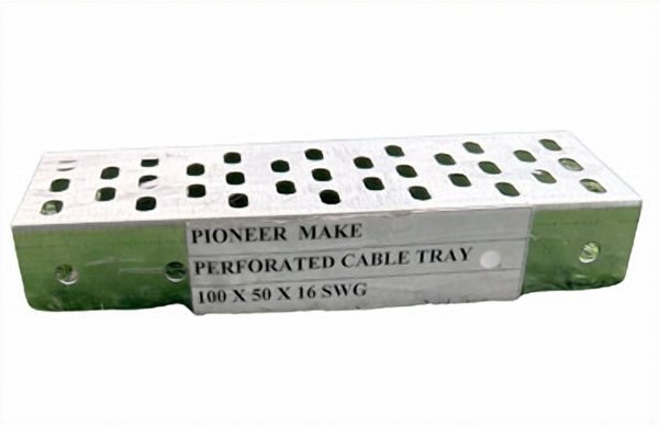 Pioneer perforated cable tray marked with size and gauge